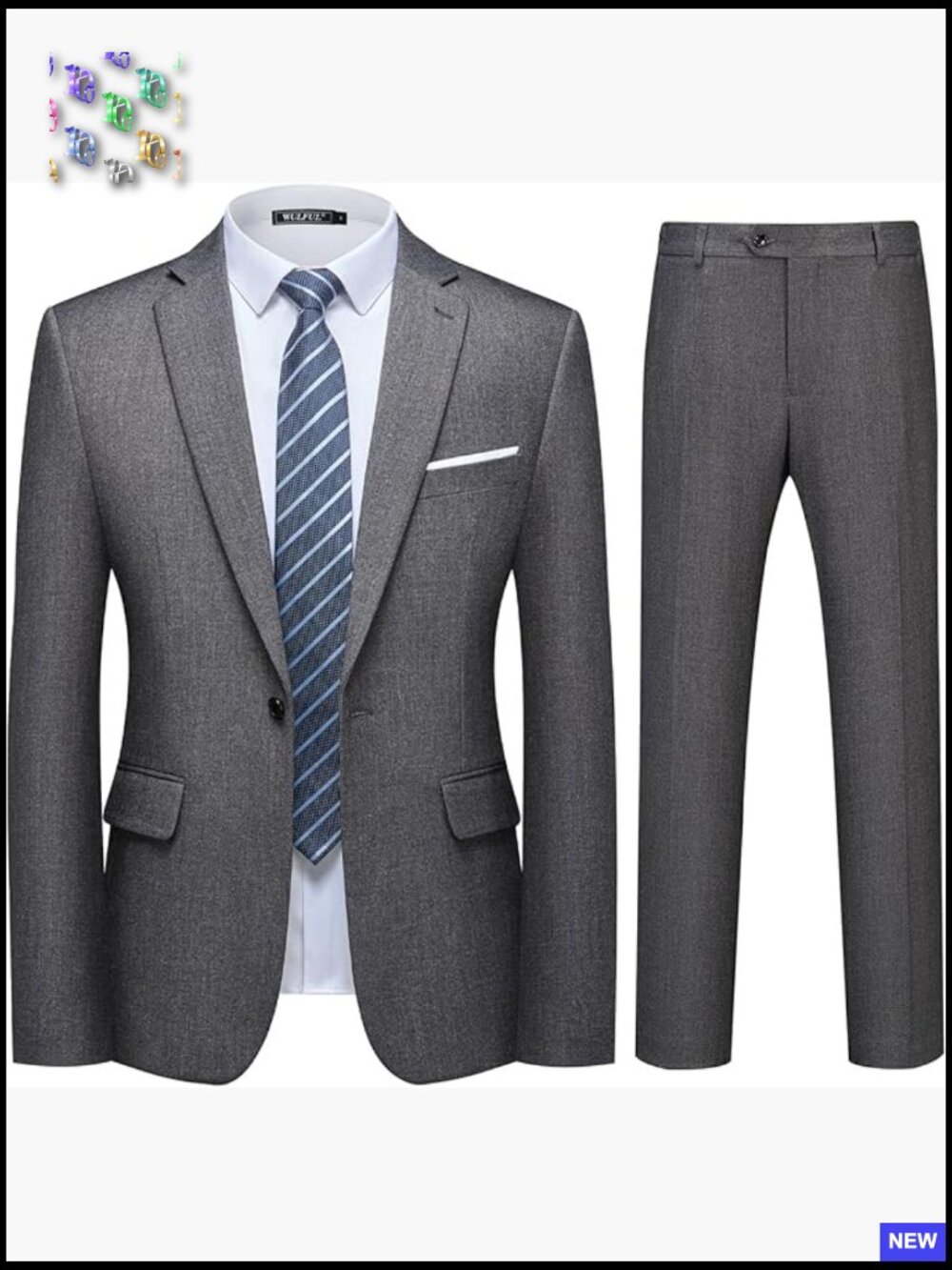 Slim Fit Suit Set One Button Blazer Jacket Pants Tuxedo Classic Formal